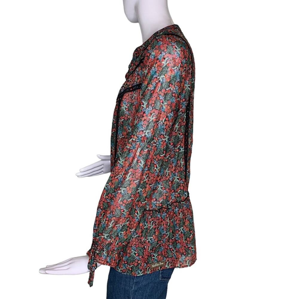 Matilda Jane Women Sheer Top Size Small Long Sleeve Romantic Floral Print - Picture 7 of 10